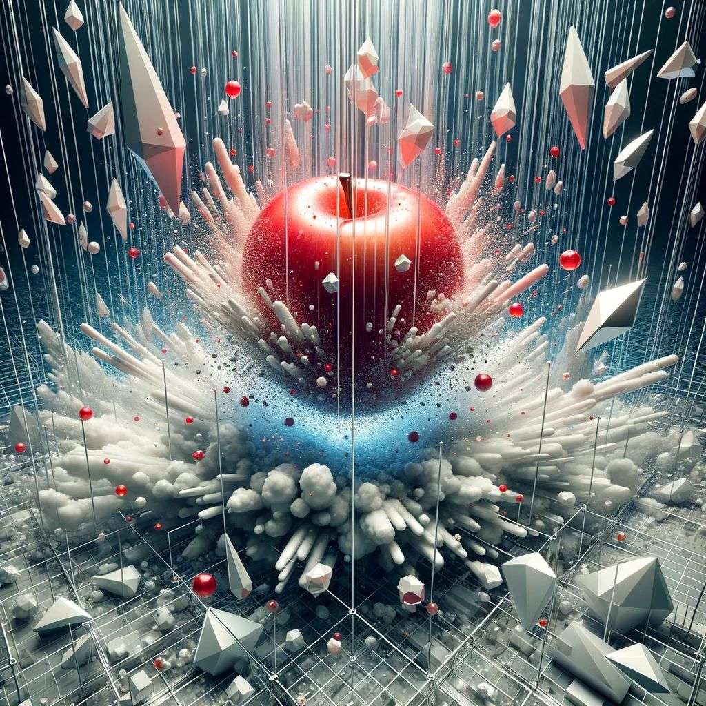 the discovery of gravity, covered in exploding crystals